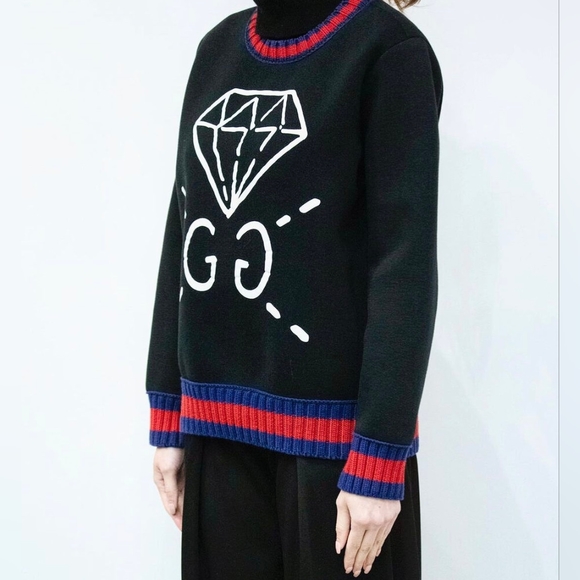 Authentic Gucci GG ghost diamond sweat shirt - excellent condition! - Picture 1 of 7